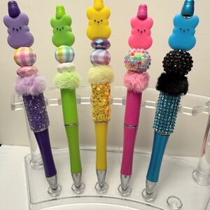 Colorful Beaded Bunny Pens